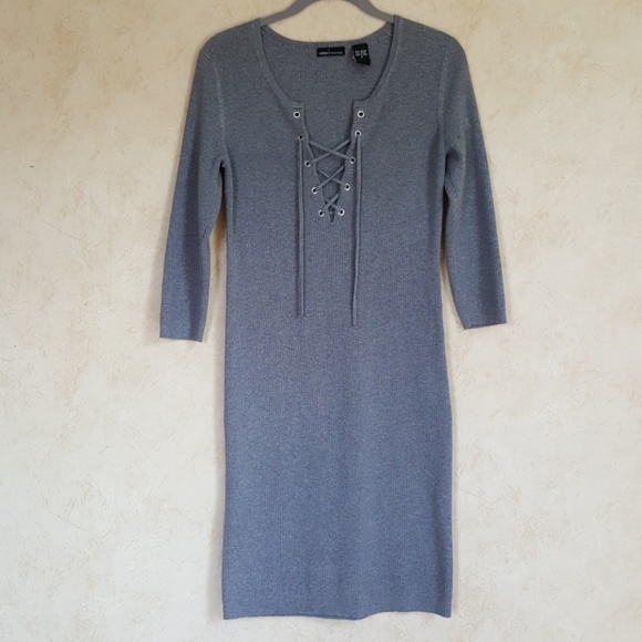 Moda International Dresses & Skirts - Moda International grey lace-up dress